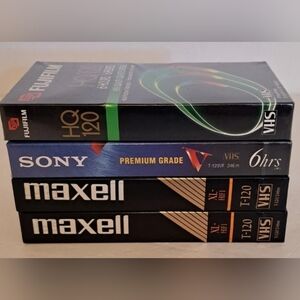Sony and Maxell And Fujfilm Blank Vhs Tapes Sealed